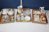3 Boxes of Misc. Glassware, Figurines, Tea Pots, Etc.