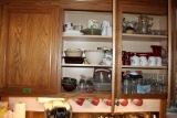 All Glassware and Contents in Cabinets Above Counter/Sink Area.