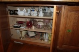 All Glassware and Other Items in 2 Cabinets Under Counter/Bar Area.