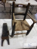 Antique Children's chair and boot puller