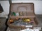 Toolbox with tools and sand paper lot