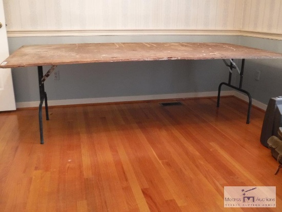 4 x 8 wooden table with folding legs