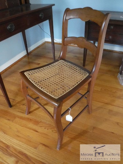 Mahogany chair with woven seat