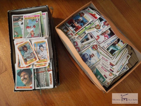 Two boxes of sports cards - baseball and football