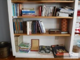 Three shelves of hardback books - vintage magazines