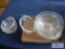 Large lot of clear glass baking dishes