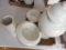 Group of white china serving pieces