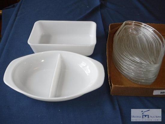 Clear glass serving plates - PYREX serving dishes