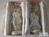 Pair of Victorian figurines - red letter Japan