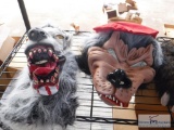 Large lot of Halloween masks and animal feet