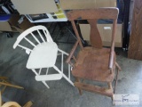 Group of (2) wooden high chairs