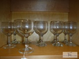 Group of (10) clear wine glasses