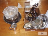 Large group of silver-plate service items - coffee set