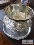 Group of silver-plate serving items