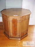 Hexagonal side table with side door