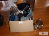 Box lot of plastic storage items - small Crock Pot