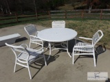 PVC outdoor table and four chairs