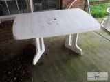 Plastic outdoor dining table