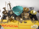 Large lot of decorative brass items