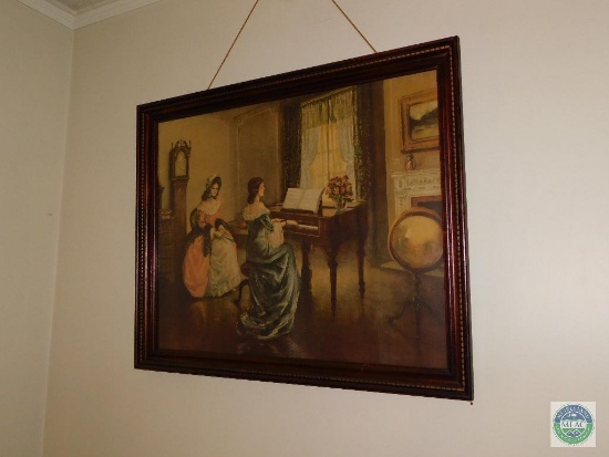 Framed Victorian music art piece