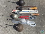 Lot of hand tools - oil cans - pliers