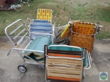 Large lot of folding chairs and lawn chairs