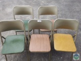 Group of (5) metal folding chairs