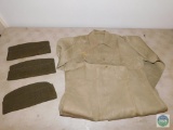 Three military hats and shirt - World War 2 vintage