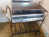JC Penney Stereo, with rolling cart