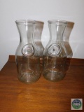 Two glass carafes