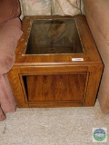 Wood and glass end table