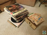 Lot of records and record player