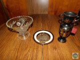 Hand made by Cyprus vase, hand made plate, and punch bowl