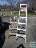 Two ladders - wooden and aluminum