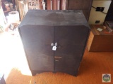 Wooden two-door storage chest