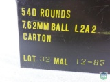 540 rounds of 7.62x51 NATO (.308 Ball) in ammunition can