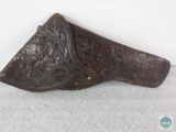 Antique tooled Old West flap holster - fits 5-1/2 inch Colt SAA
