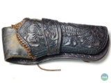 Antique tooled leather holster - fits 5-1/2 inch Colt SAA