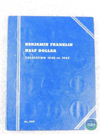 Incomplete Ben Franklin half dollar book with 18 Franklins