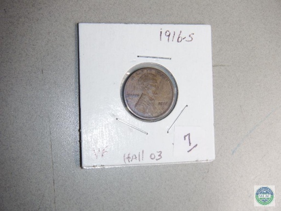1916-S Lincoln wheat cents - VF condition