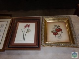 Four floral inspired pieces of wall art