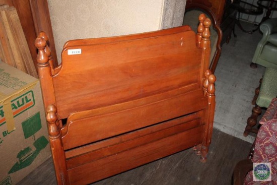 2 Mahogany Twin Beds with Rails and Slats