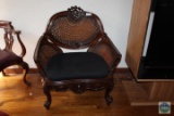 Very Ornate Wood and Wicker Chair