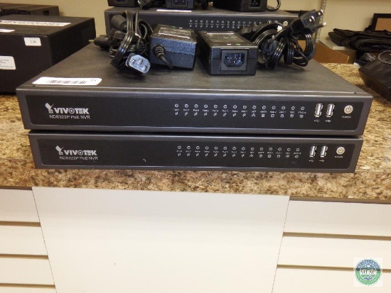 Group of (2) Vivotek 8-port camera control boxes - ND8322P PoE NVR