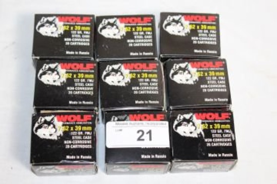 180 Rounds of Wolf 7.62x39mm Ammo.