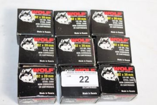 180 Rounds of Wolf 7.62x39mm Ammo.