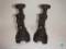 Set of (2) cast bear candle holders
