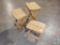 Set of three folding wooden stands/seats