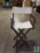 Director chair with light colored fabric - dark wood