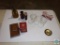 Mixed lot - Roseville sign - bottles - brass - camera